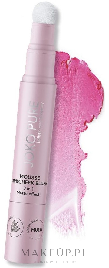 Kremowy róż do policzków - Joko Pure Mousse Lip & Cheek Blush 3 In 1 — Zdjęcie 01