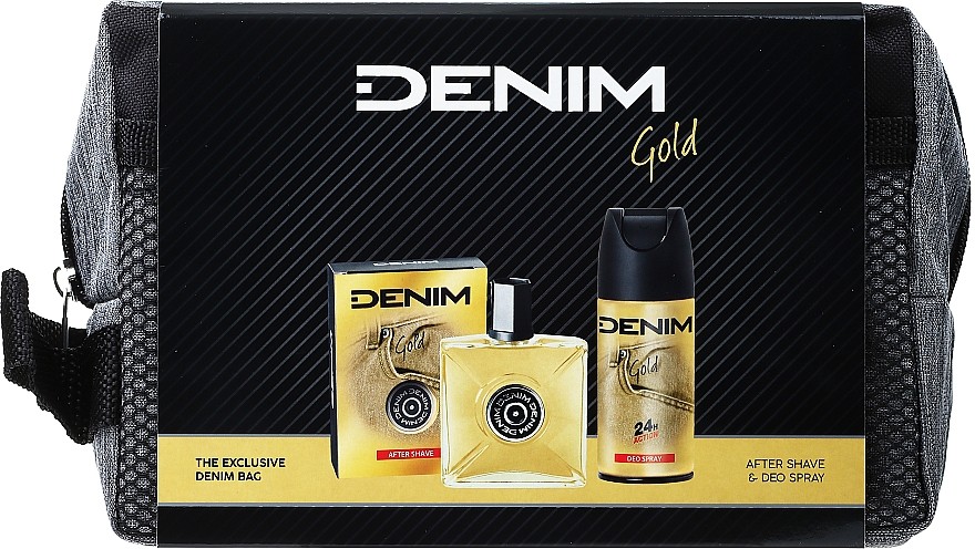 Denim Gold - Zestaw (ash/lot 100 ml + deo/spray 150 ml + bag) — Zdjęcie N1