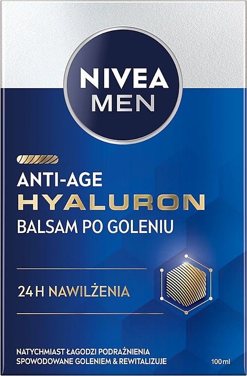 Przeciwstarzeniowy balsam po goleniu z kwasem hialuronowym - NIVEA MEN Anti-Age Hyaluronic After Shave Balm — Zdjęcie N1