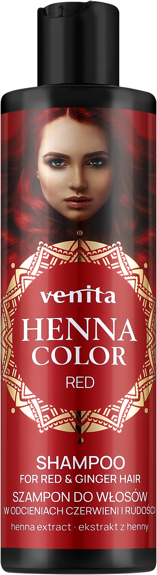 Szampon z ekstraktem z henny do włosów rudych i w odcieniach czerwieni - Venita Henna Color Shampoo Red — Zdjęcie 300 ml