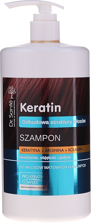 PRZECENA! Szampon do włosów matowych i łamliwych - Dr Sante Keratin Shampoo * — Zdjęcie N2