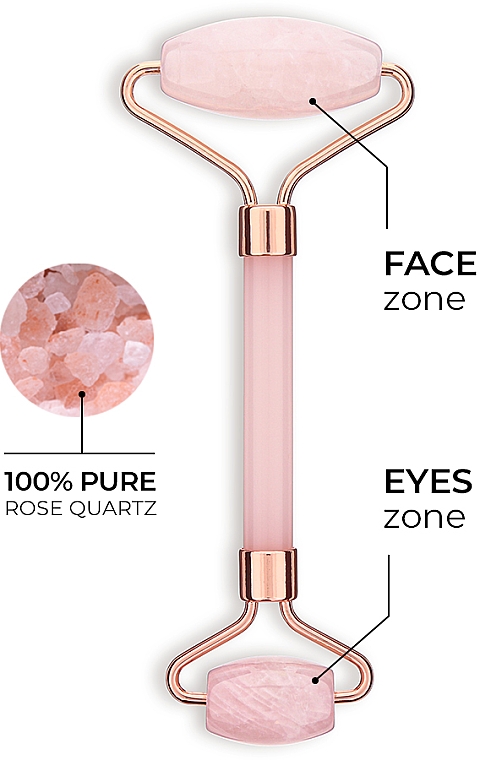Masażer do twarzy z różowego kwarcu - Sincero Salon Quartz Face Roller  — Zdjęcie N2