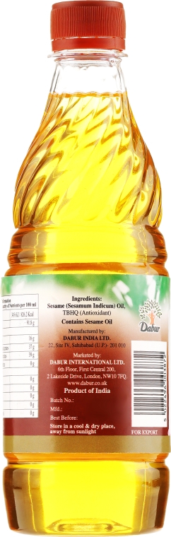 Olej sezamowy - Dabur Vatika Sesame Oil — Zdjęcie N2