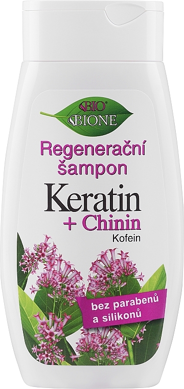 Wzmacniający szampon przeciw wypadaniu włosów z keratyną i chininą - Bione Cosmetics Keratin + Quinine Regenerative Shampoo