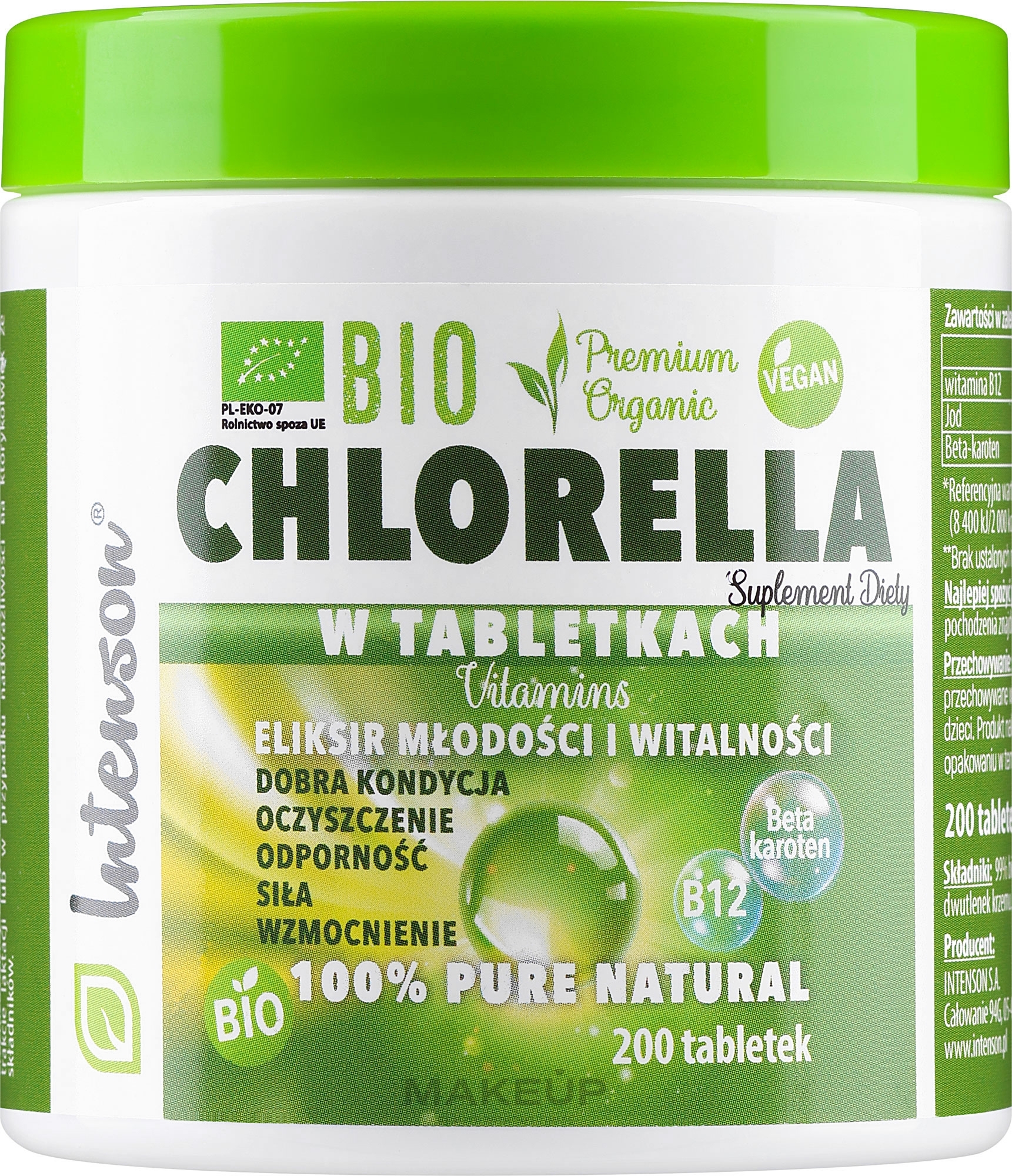 BIO chlorella w tabletkach - Intenson — Zdjęcie 200 szt.