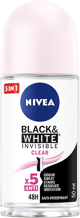 Antyperspirant w kulce - NIVEA Invisible For Black & White Clear Antiperspirant — Zdjęcie N1