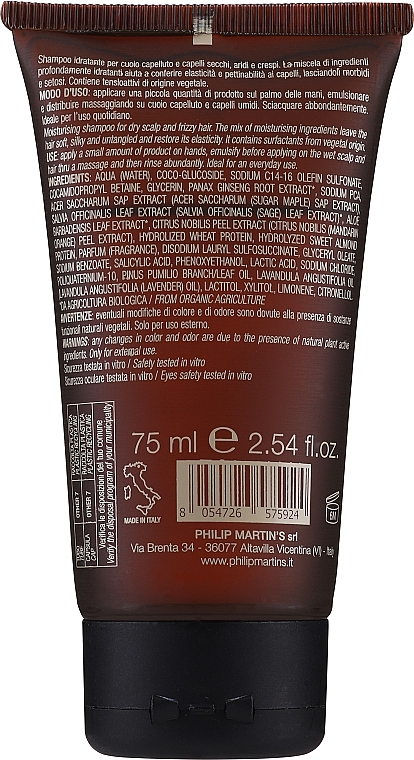 Odżywczo-nawilżający szampon z ekstraktem z klonu - Philip Martin's Maple Wash (mini) — Zdjęcie N2