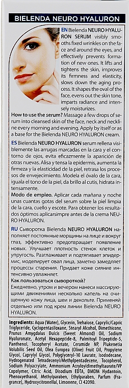 Nawilżające serum do twarzy - Bielenda Neuro Hialuron Hydrating Face Serum — Zdjęcie N3