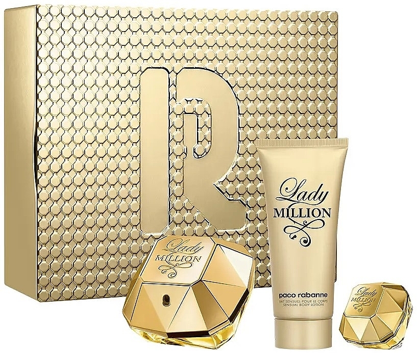 Paco Rabanne Lady Million - Zestaw (edp/80ml + b/lot/100ml + edp/5ml) — Zdjęcie N1