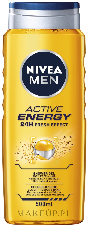 Odświeżający żel Wanilia i Mandarynka - NIVEA MEN Active Energy 24H Fresh Effect — Zdjęcie 500 ml