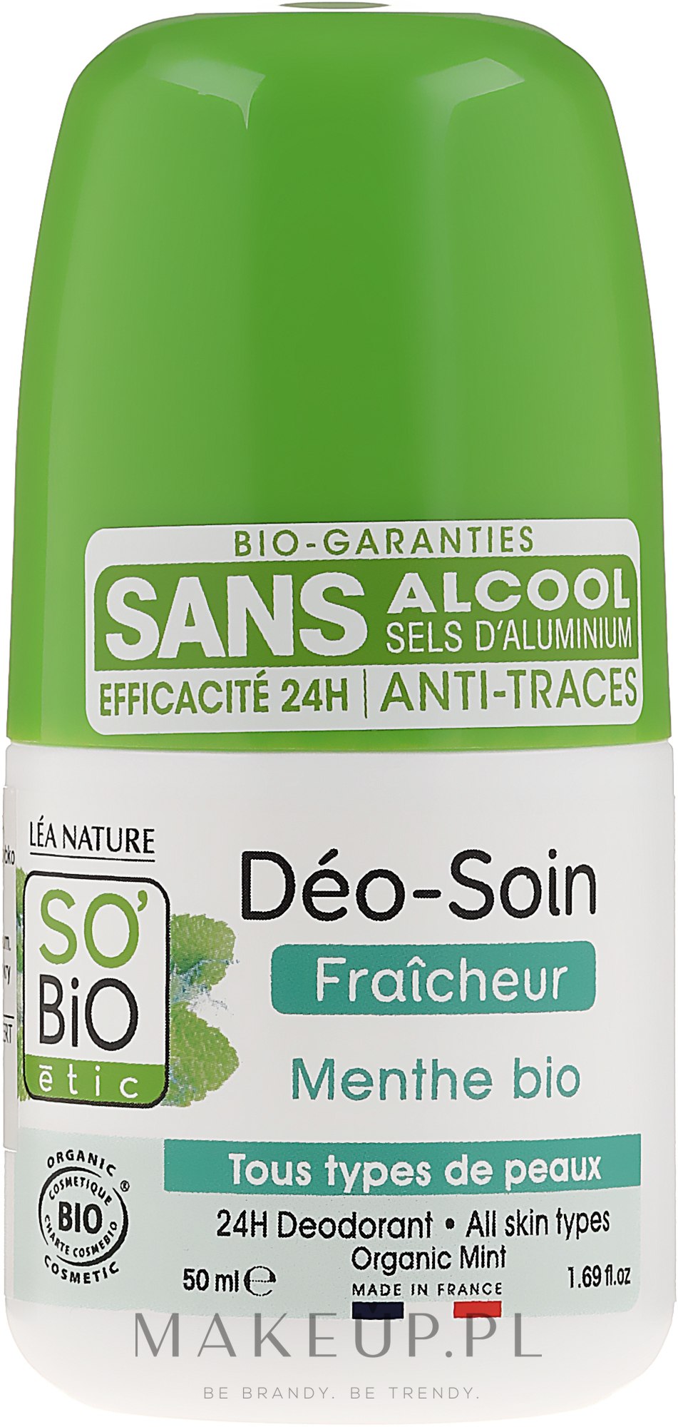Bambusowy dezodorant w kulce - So'Bio Etic Deo Fresh Deodorant Mint All Skin Types — Zdjęcie 50 ml