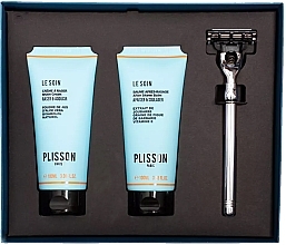Kup Zestaw - Plisson Clean Shaven Gift Box (shave/cr/100 ml + af/shave/balm/100 ml + razor/1 pcs)