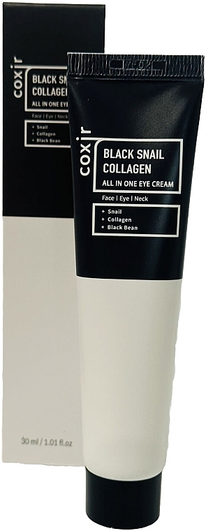 Krem do twarzy, oczu i szyi - Coxir Black Snail Collagen All In One Eye Cream — Zdjęcie N1