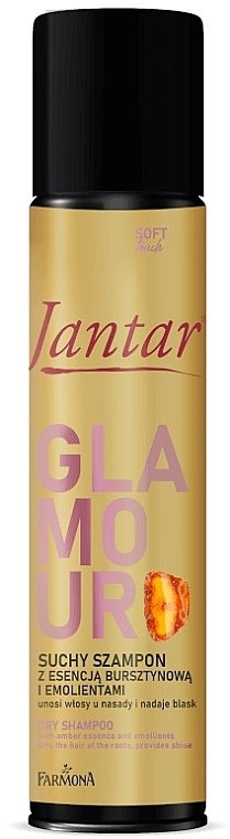Suchy szampon z esencją bursztynową i emolientami - Farmona Jantar Glamour Soft Touch — Zdjęcie N1