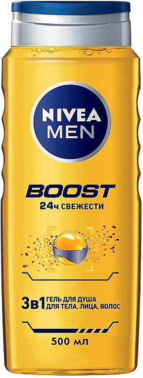 Żel pod prysznic 3 w 1 do ciała, twarzy i włosów - Nivea Men Boost Shower Gel — Zdjęcie N2