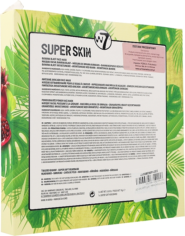 PRZECENA! Zestaw - W7 Super Skin Gift Set (mask/3pcs + acc/1pc) * — Zdjęcie N3