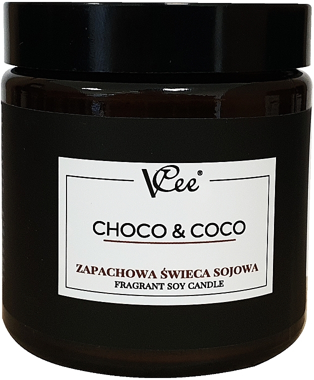 Zapachowa świeca sojowa Słodka czekolada z nutą kokosa - Vcee Choco & Coco Fragrant Soy Candle — Zdjęcie N1