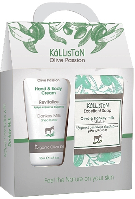 Zestaw - Kalliston Donkey Milk (h/cr/50ml + soap/100g) — Zdjęcie N1