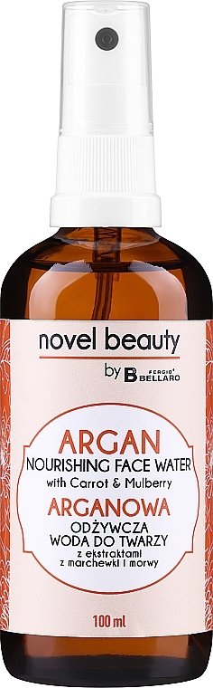 Arganowa odżywcza woda do twarzy z ekstraktami z marchewki i morwy - Fergio Bellaro Novel Beauty — Zdjęcie N1