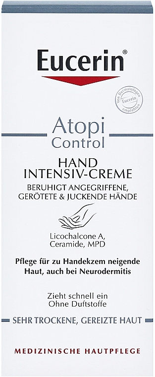 Krem do atopowej skóry rąk - Eucerin AtopiControl Intensiv Hand Creme — Zdjęcie N3