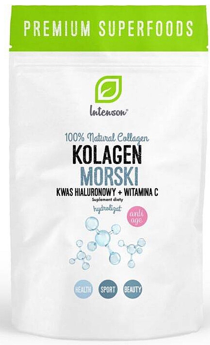 Suplement diety Kolagen morski + kwas hialuronowy + witamina C w proszku - Intenson Marine Collagen — Zdjęcie N1