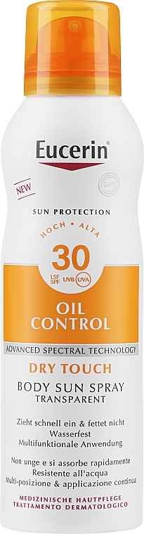 Spray do opalania ciała SPF 30 - Eucerin Sun Spray Body Dry Touch Oil Control SPF 30 — Zdjęcie N1