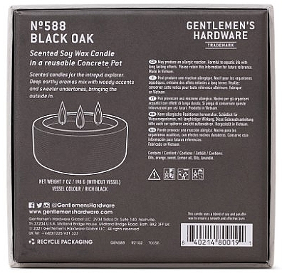 Świeca zapachowa, 3 knoty - Gentleme's Hardware Soy Wax Candle 588 Black Oak — Zdjęcie N4