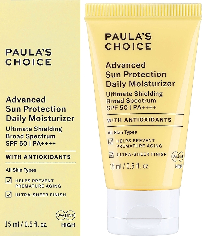 Nawilżający krem przeciwsłoneczny SPF 50 - Paula's Choice Advanced Sun Protection Daily Moisturizer SPF 50 PA++++ Travel Size — Zdjęcie N2