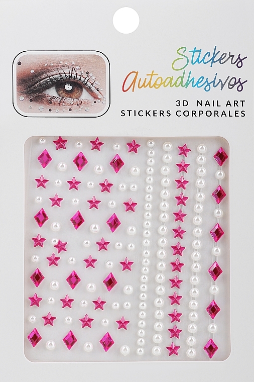 Naklejki na paznokcie, różowe - Lolita Accessories 3D Nail Art Stickers — Zdjęcie N1