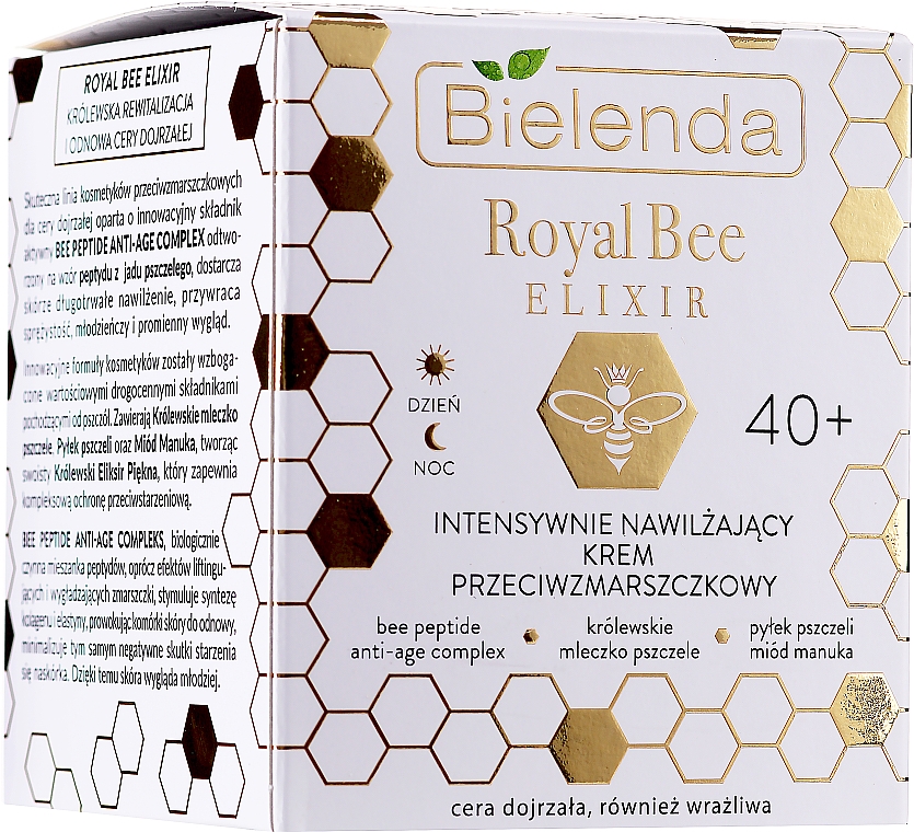 Intensywnie nawilżający krem przeciwzmarszczkowy - Bielenda Royal Bee Elixir 40+ Anti-Wrinkle Moisturizing Cream — Zdjęcie N2
