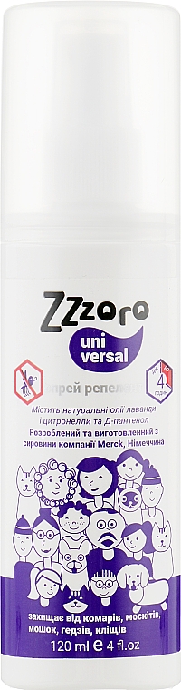 Spray przeciw komarom i kleszczom - Zzzoro Universal — Zdjęcie N1