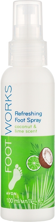 Odświeżający spray do stóp z kokosem i limonką - Avon Foot Works Refreshing Foot Spray — Zdjęcie N1