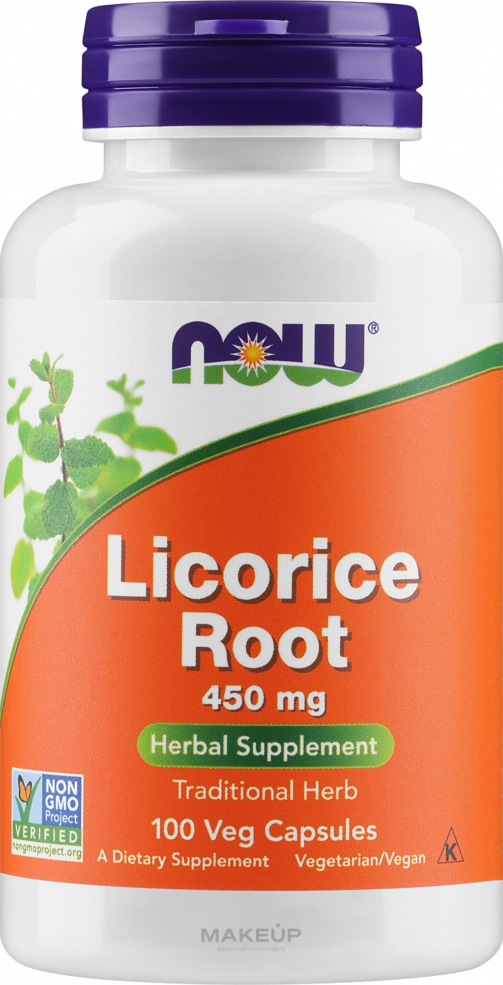 Suplement diety Korzeń lukrecji, 450 mg - Now Foods Licorice Root Capsules — Zdjęcie 100 szt.