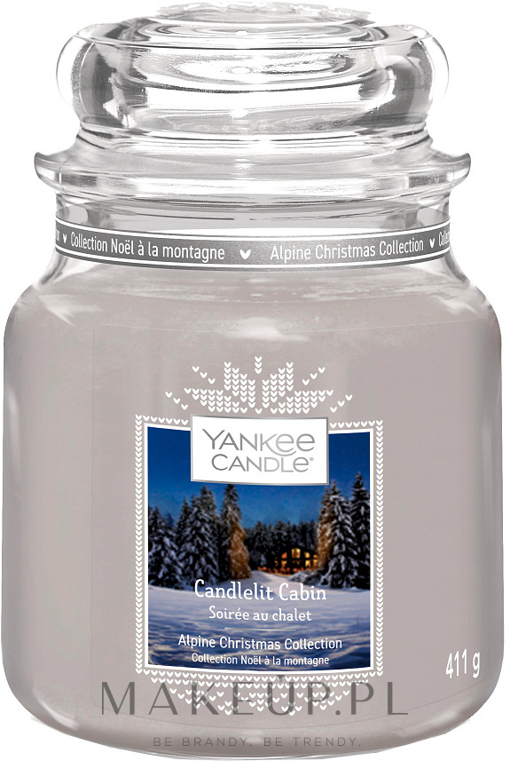 Świeca zapachowa w słoiku - Yankee Candle Candlelit Cabin Alpine Christmas Collection — Zdjęcie 104 g