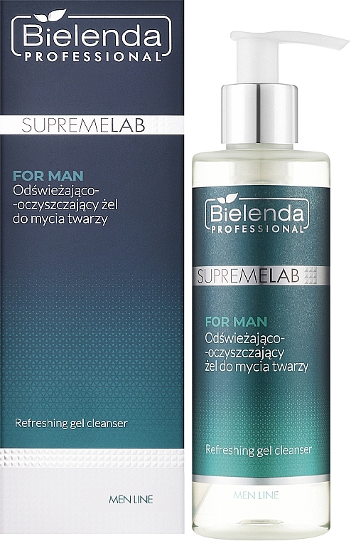 Odświeżająco-oczyszczający żel do mycia twarzy dla mężczyzn - Bielenda Professional SupremeLab For Men Refreshing Gel Cleanser  — Zdjęcie N2