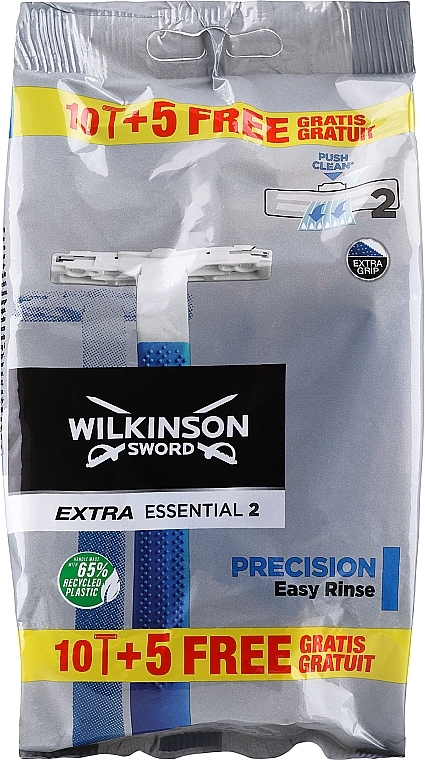 Jednorazowe maszynki do golenia, 10+5 szt. - Wilkinson Sword Extra 2 Precision — Zdjęcie N1