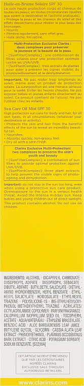 Przeciwsłoneczny suchy olejek w mgiełce do ciała i włosów SPF 30 - Clarins Sun Care Oil Mist — Zdjęcie N3