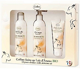 Kup Zestaw - Galeo Organic Donkey Milk Scincare Set (sh/gel 250 ml + b/milk 250 ml + h/cr 75 ml)
