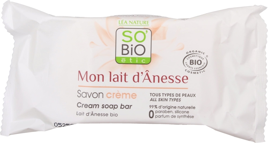 Kremowe mydło w kostce z oślim mlekiem - So'Bio Etic Donkey's Milk Face Cream Soap — Zdjęcie N1