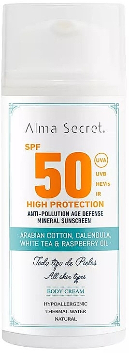 Krem do ciała o wysokim stopniu ochrony przeciwsłonecznej SPF50 - Alma Secret Body Cream With High Sun Protection Spf50 — Zdjęcie N1