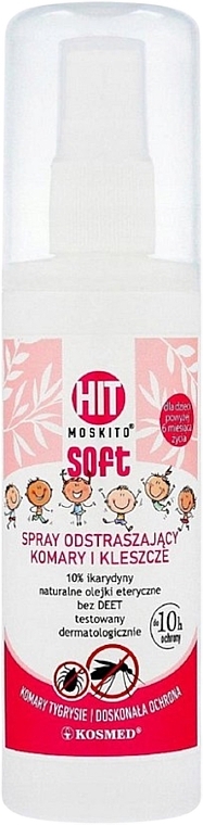 Spray odstraszający komary i kleszcze - Kosmed Hit Kids Spray Soft — Zdjęcie N1