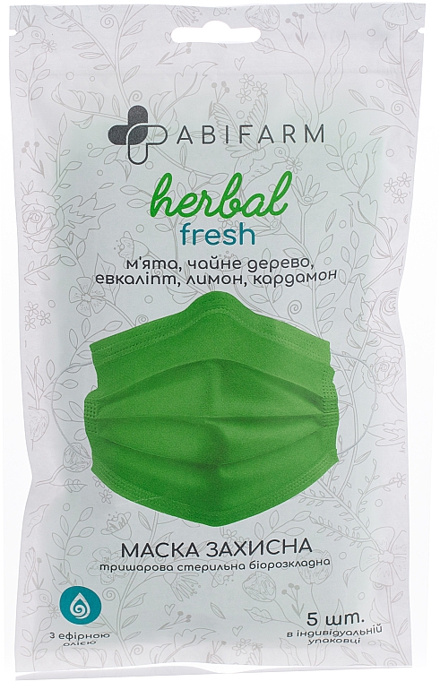 Maska ochronna ochronna z olejkami eterycznymi - Abifarm Herbal Fresh