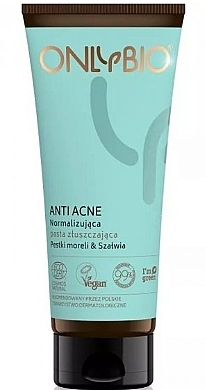 Normalizująca pasta złuszczająca Pestki moreli i szałwia - OnlyBio Anti Acne — Zdjęcie N1