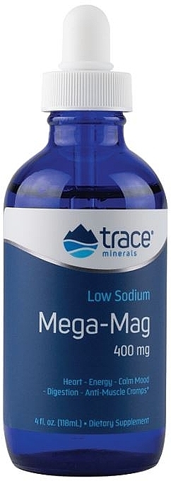 Suplement diety Liquid Magnesium - Trace Minerals Mega-Mag, 400 mg  — Zdjęcie N1