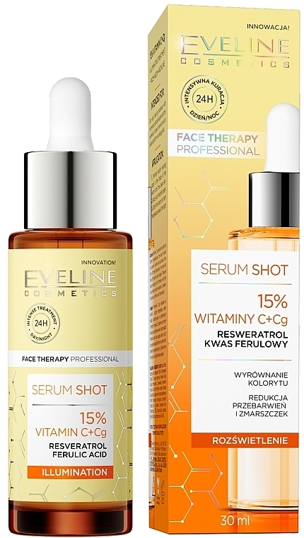 Oczyszczające serum do twarzy - Eveline Cosmetics Serum Shot 15% Vitamin C + Cg — Zdjęcie N1