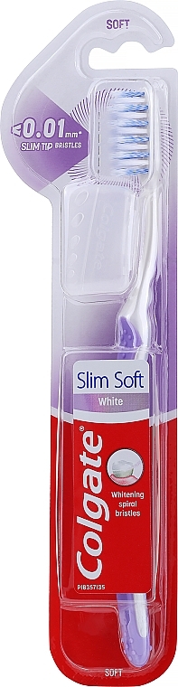 Szczoteczka do zębów, miękka, fioletowa - Colgate Slim Soft White 0.01 mm — Zdjęcie N1