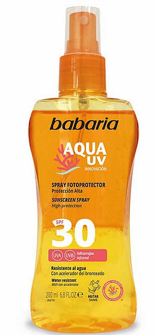 	Dwufazowy spray przeciwsłoneczny SPF30 - Babaria Sun Sunscreen Biphasic Spray — Zdjęcie N1