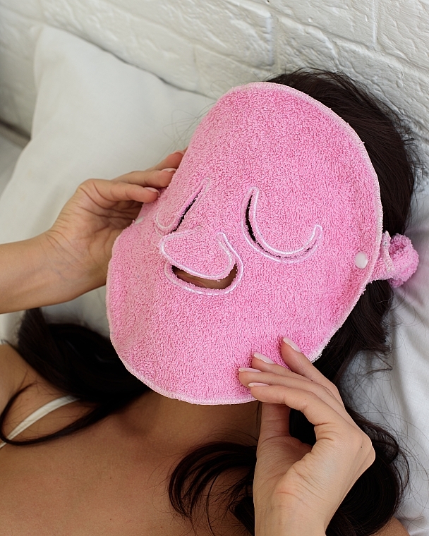 Ręcznik kompresyjny do zabiegów kosmetycznych, różowy Towel Mask - MAKEUP Facial Spa Cold & Hot Compress Pink — Zdjęcie N4