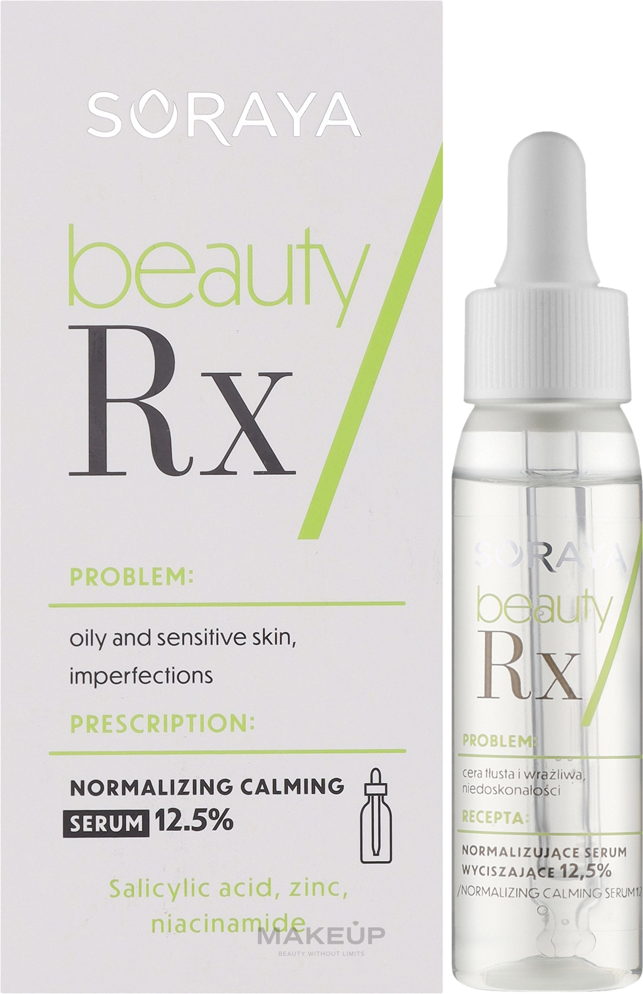 Normalizujące serum wygładzające do pielęgnacji skóry tłustej, wrażliwej i niedoskonałej - Soraya Beauty Rx — Zdjęcie 30 ml