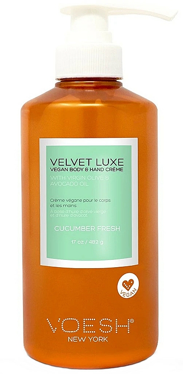 Krem do rąk i ciała ze świeżym ogórkiem - Voesh Velvet Luxe Vegan Body & Hand Cream Cucumber Fresh — Zdjęcie N3